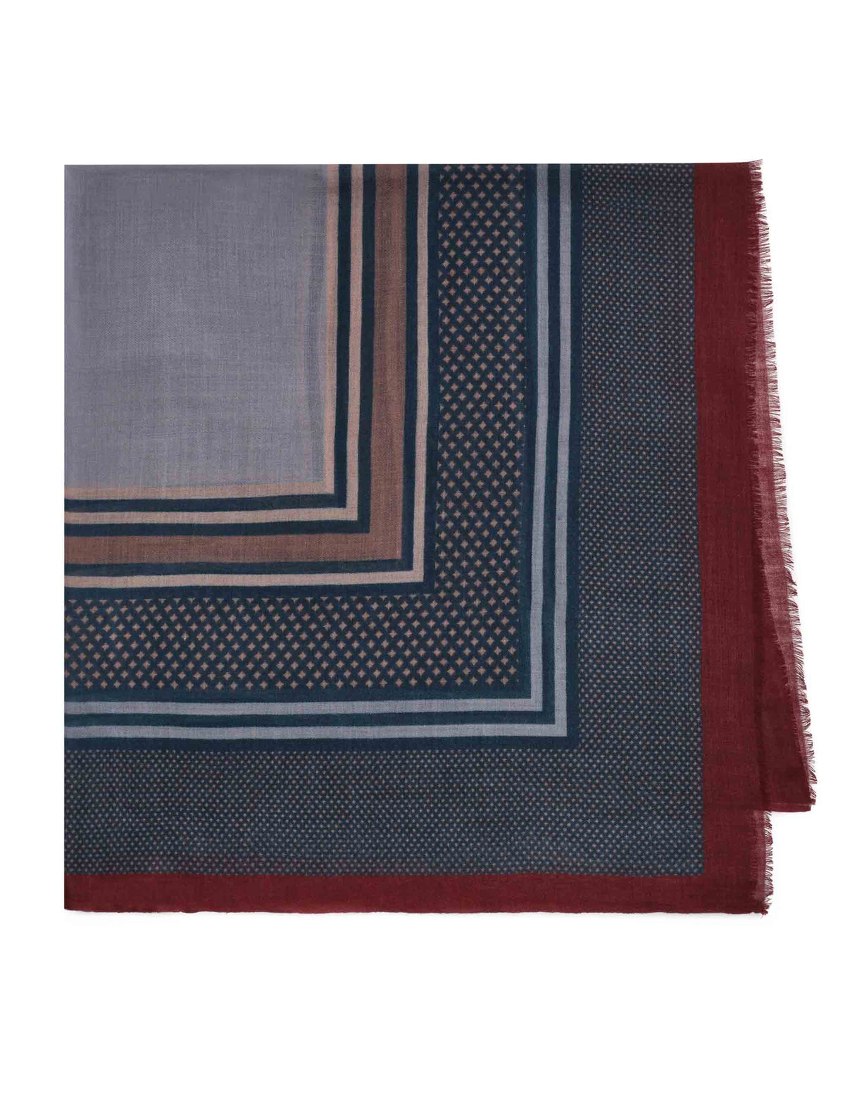 Foulard donna in pura lana fantasia geometrica blu IR002220199 F8015 Maliparmi 