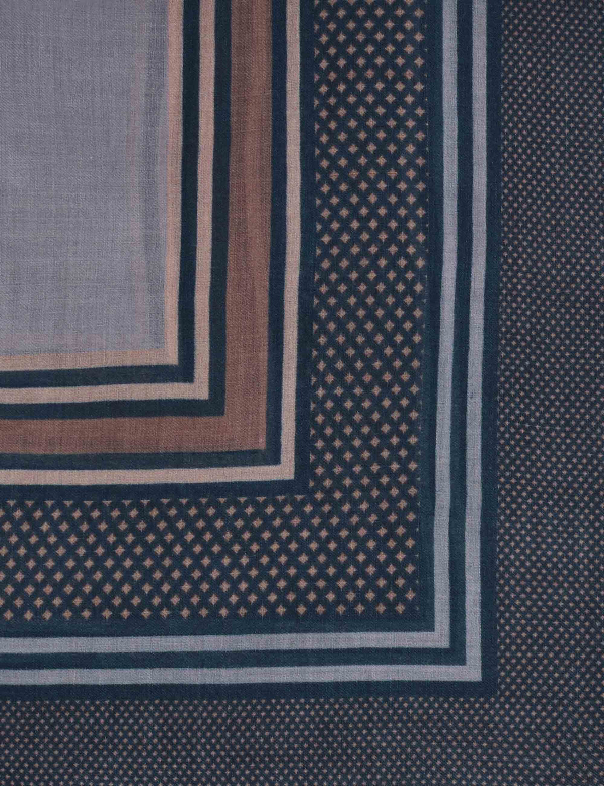 Foulard donna in pura lana fantasia geometrica blu IR002220199 F8015 Maliparmi 