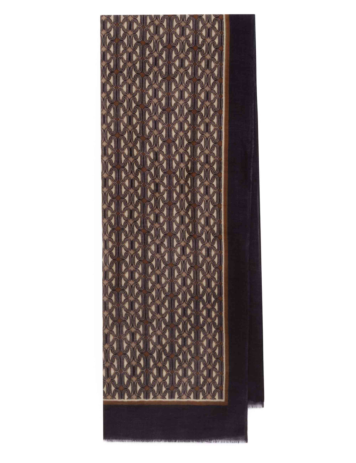 Sciarpa donna in pura lana fantasia geometrica nero IV015720199 B2070 Maliparmi 