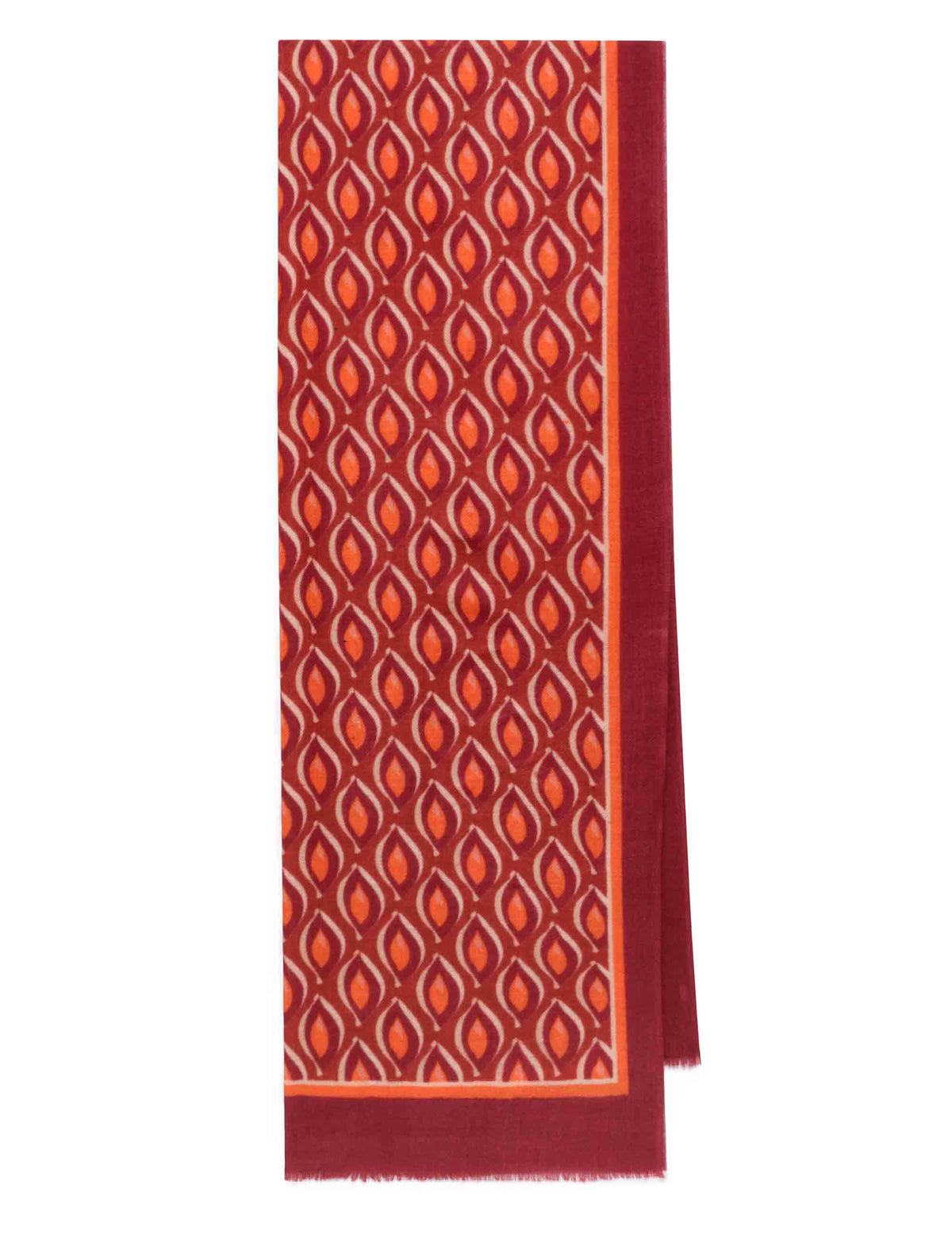 Sciarpa donna in pura lana fantasia geometrica rosso IV015720199 B3073 Maliparmi 