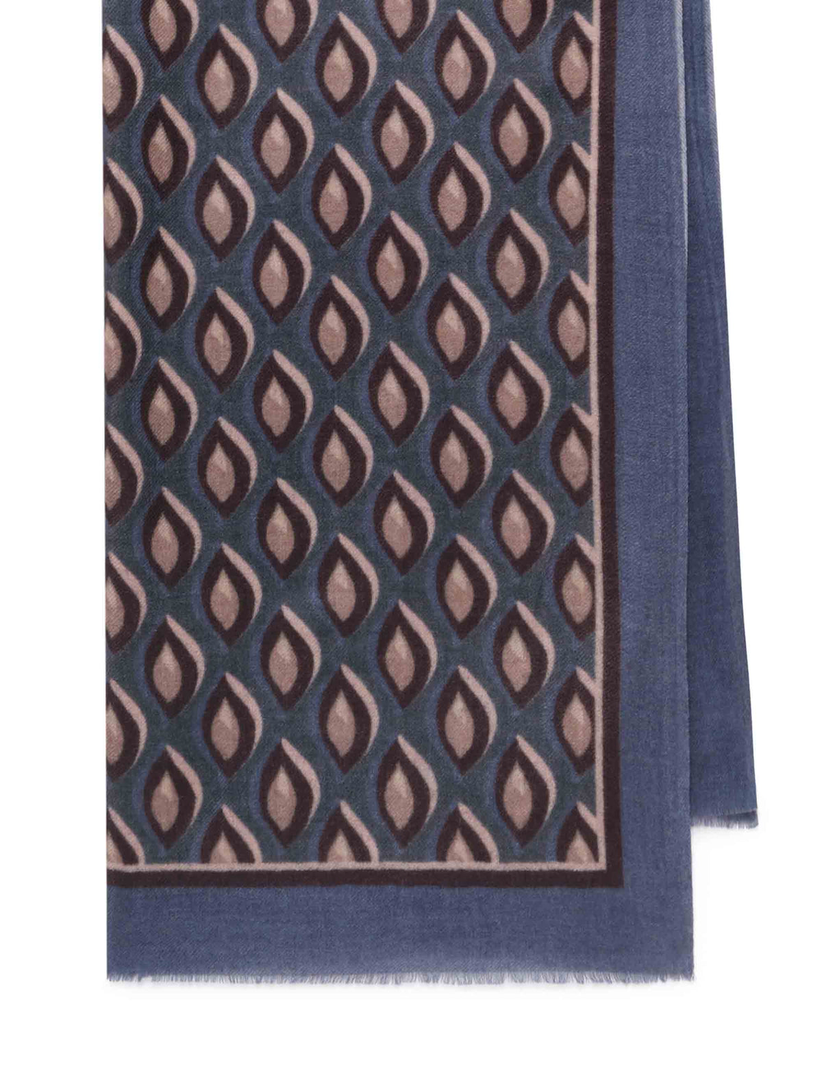 Sciarpa donna in pura lana fantasia geometrica blu IV015720199 F8014 Maliparmi 