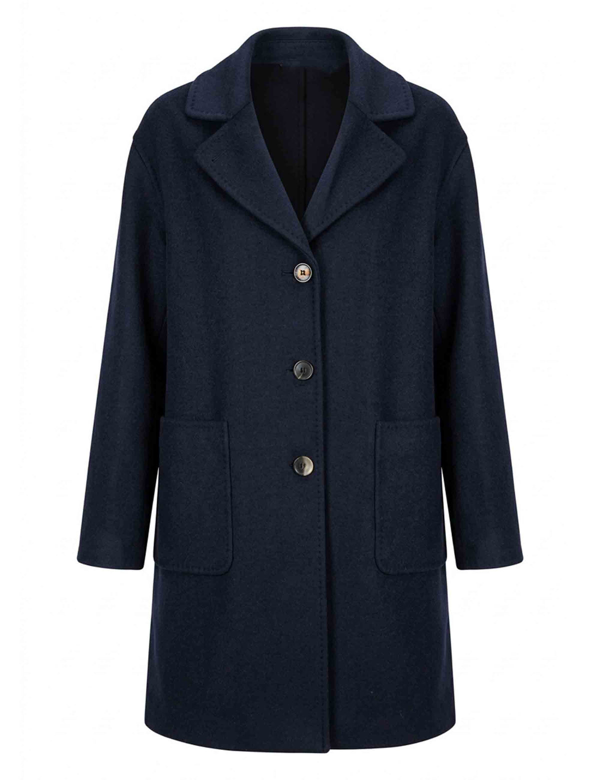 Cappotto lungo reversibile donna Double Wool blu in misto lana JB540220276 80B20 Maliparmi 