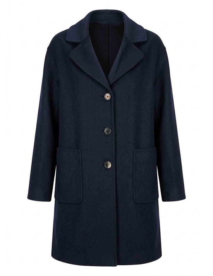Cappotto lungo reversibile donna Double Wool blu in misto lana JB540220276 80B20 Maliparmi 