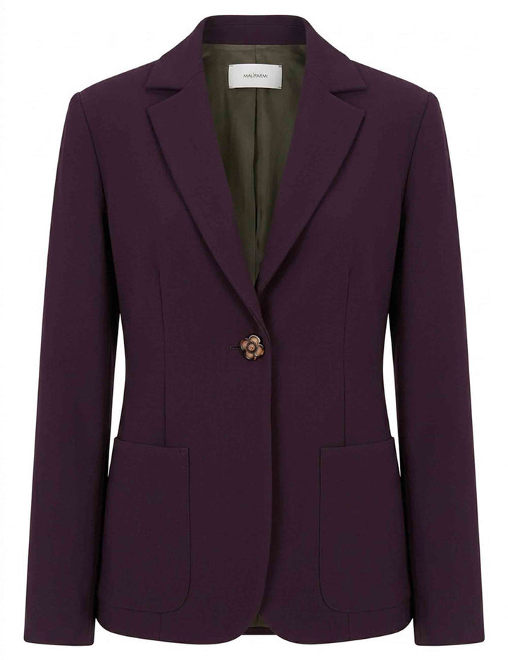 Blazer lungo donna Sleek Matte bordeaux monopetto con tasche a toppa JD645550689 33002 Maliparmi 