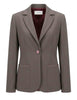 Blazer lungo Sleek Matte marrone monopetto con tasche a toppa Donna JD645550689 40010