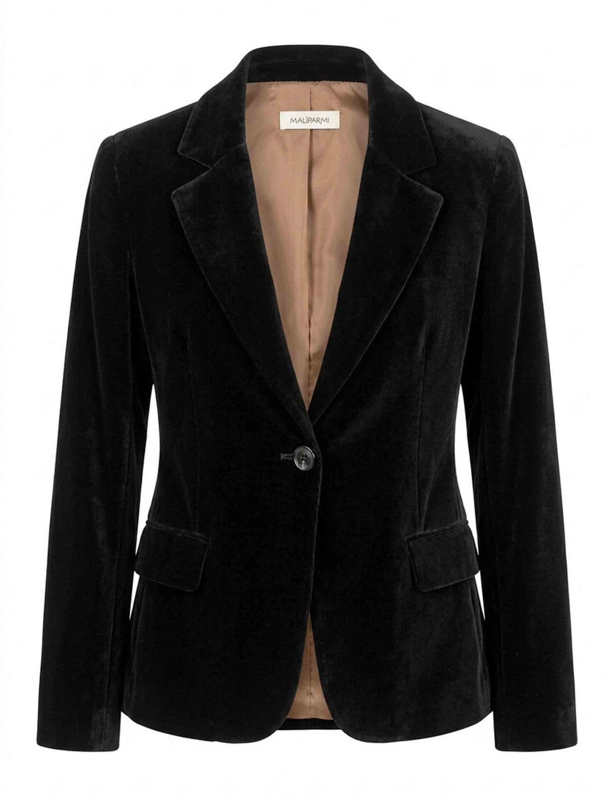 Blazer lungo donna Velvet Flow nero monopetto in velluto e seta JD648262026 20000 Maliparmi 