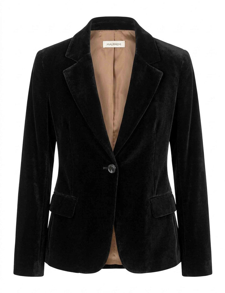 Blazer lungo donna Velvet Flow nero monopetto in velluto e seta JD648262026 20000 Maliparmi 