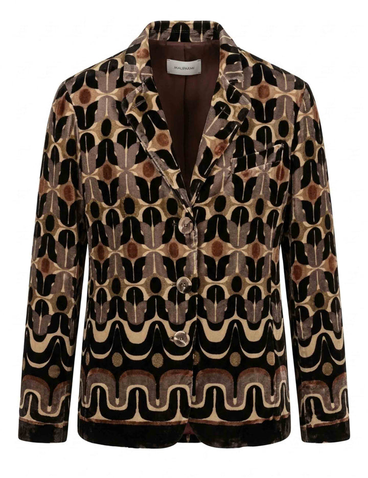 Camicia lunga donna beige fantasia geometrica JD649361057 C1209 Maliparmi 