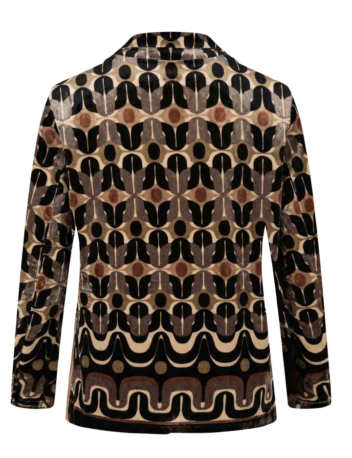 Camicia lunga donna beige fantasia geometrica JD649361057 C1209 Maliparmi 