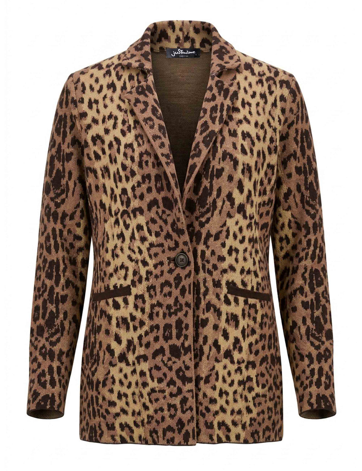 Blazer lungo donna Jacquard Comfort animalier fantasia geometrica in fibra Ecovero JD649678219 C4080 Maliparmi 