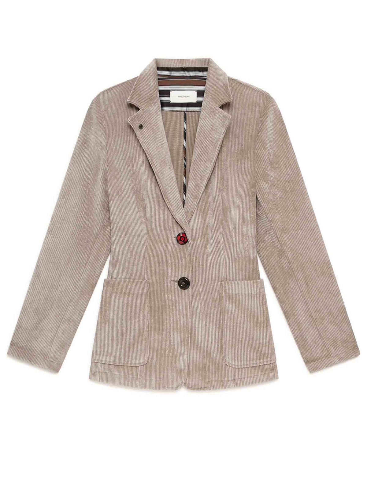 Giacca donna Corduroy Velvet beige monopetto in velluto a coste JD649761060 12007 Maliparmi 