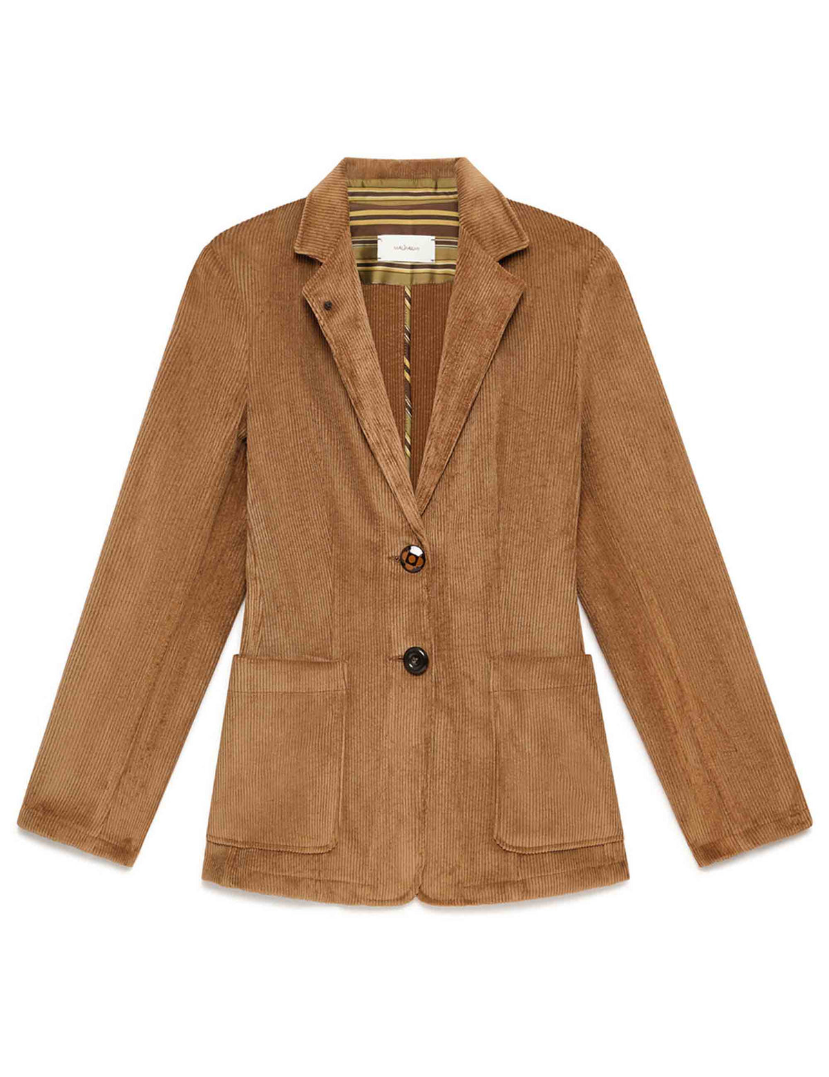 Blazer lungo donna Corduroy Velvet cammello monopetto in velluto a coste JD649761060 40014 Maliparmi 