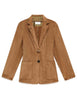 Blazer lungo Corduroy Velvet cammello monopetto in velluto a coste Donna JD649761060 40014
