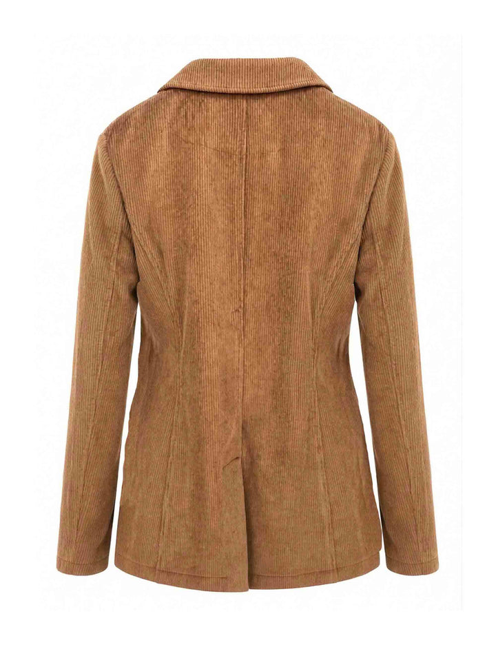 Blazer lungo donna Corduroy Velvet cammello monopetto in velluto a coste JD649761060 40014 Maliparmi 