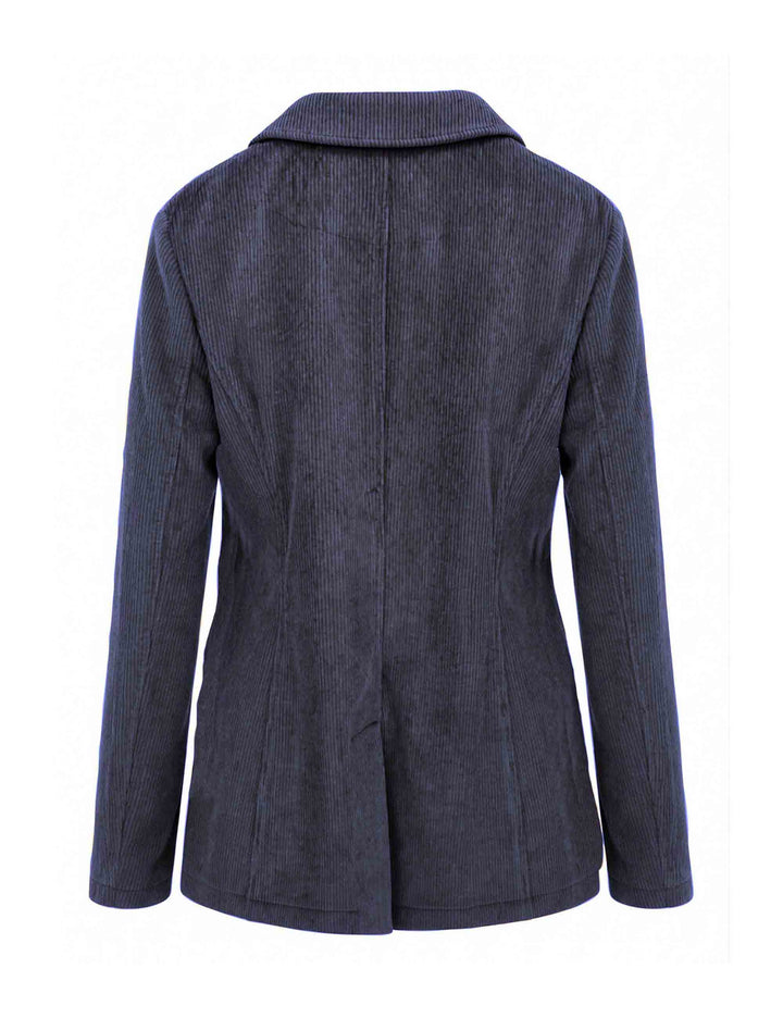 Blazer lungo donna Corduroy Velvet blu monopetto in velluto a coste JD649761060 80000 Maliparmi 