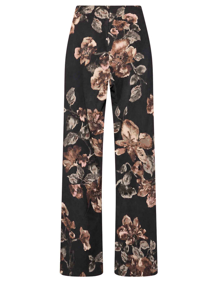 Pantalone a zampa donna Frosted Blossom marrone JH400970680 C4079 Maliparmi 