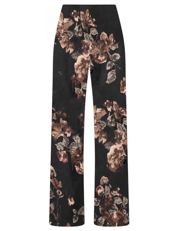 Pantalone a zampa donna Frosted Blossom marrone JH400970680 C4079 Maliparmi 