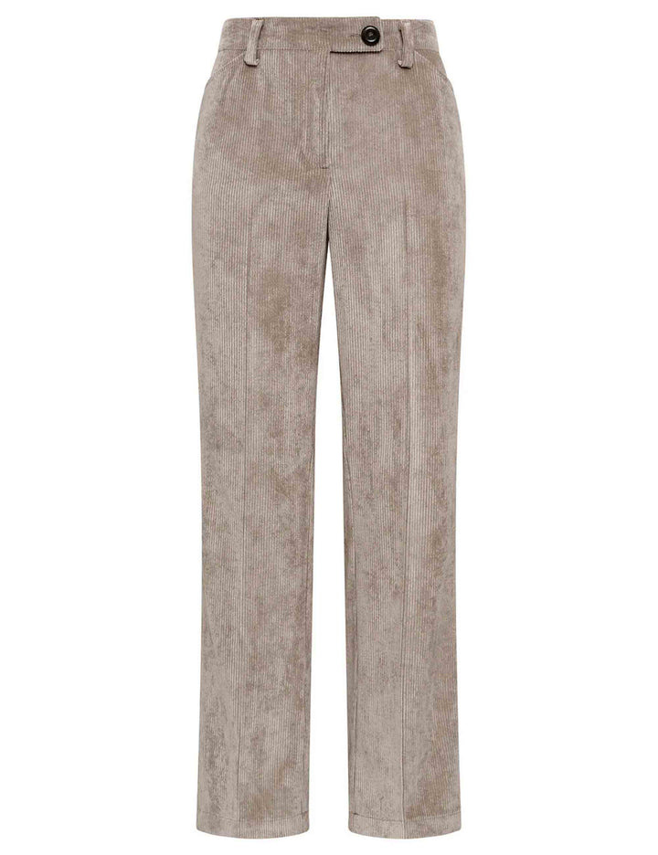 Pantalone a zampa donna Corduroy Velvet beige JH808161060 12007 Maliparmi 