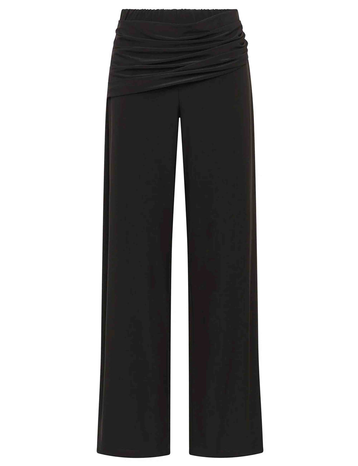 Pantalone palazzo donna Tecno Jersey nero con drappeggio JH808270226 20000 Maliparmi 