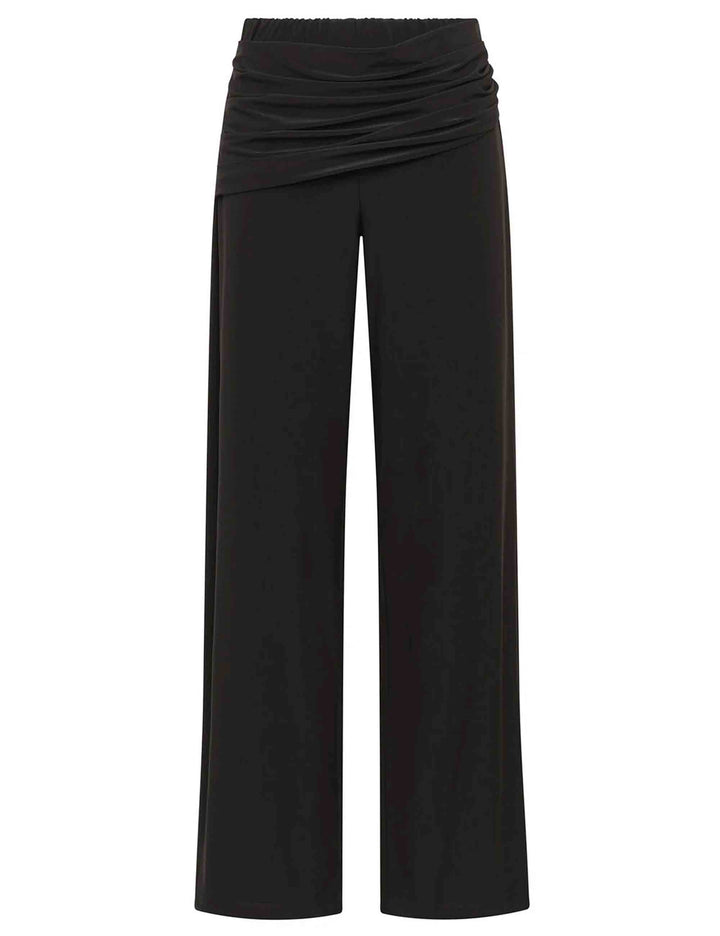 Pantalone palazzo donna Tecno Jersey nero con drappeggio JH808270226 20000 Maliparmi 