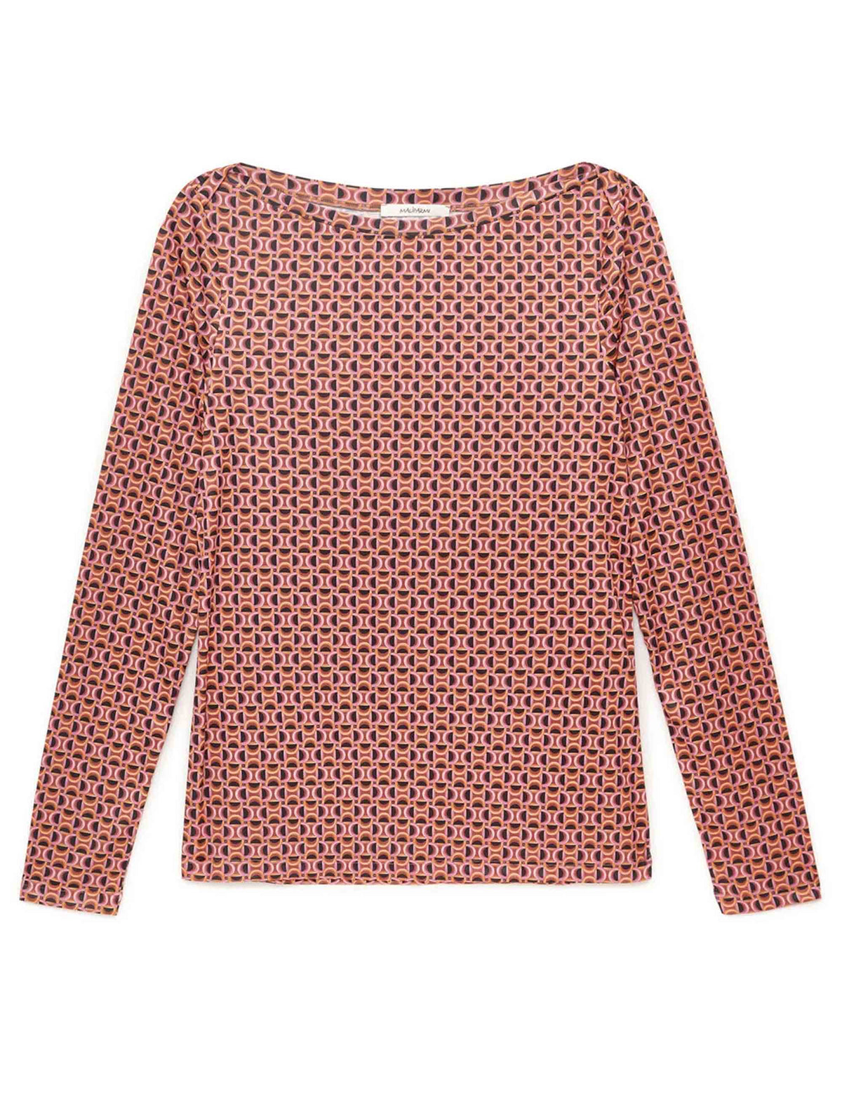 T-shirt donna Micro Print Jersey rosa a fantasia JK025770654 C3278 Maliparmi 