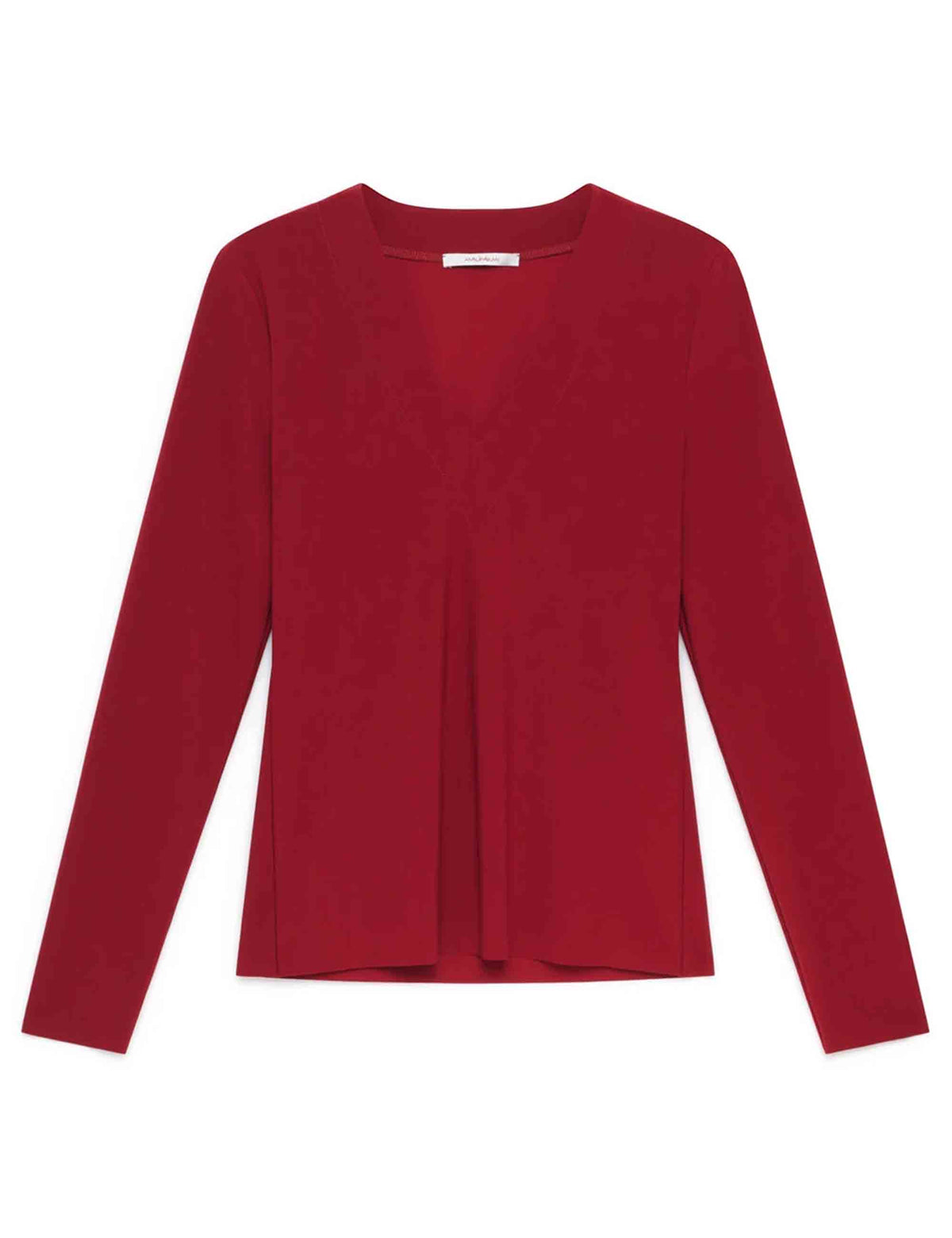 T-shirt con scollo a V donna Tecno Jersey bordeaux JK029870226 33010 Maliparmi 