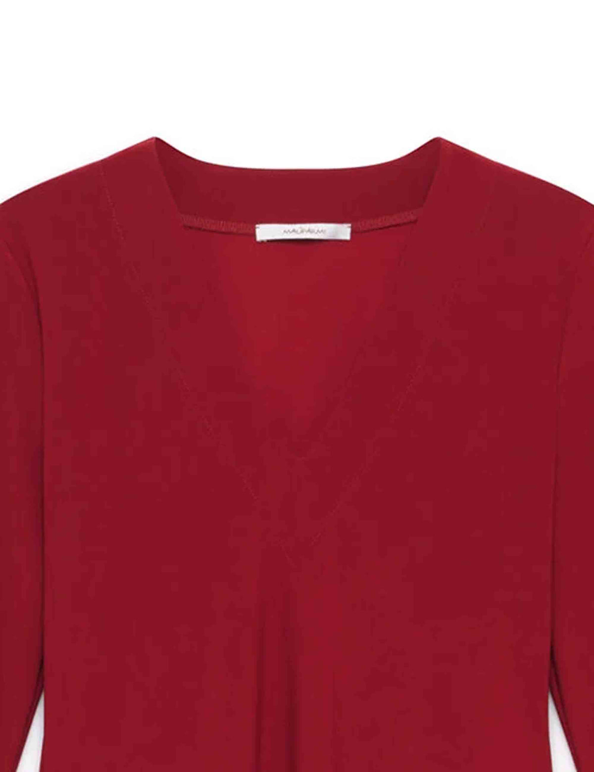 T-shirt con scollo a V donna Tecno Jersey bordeaux JK029870226 33010 Maliparmi 