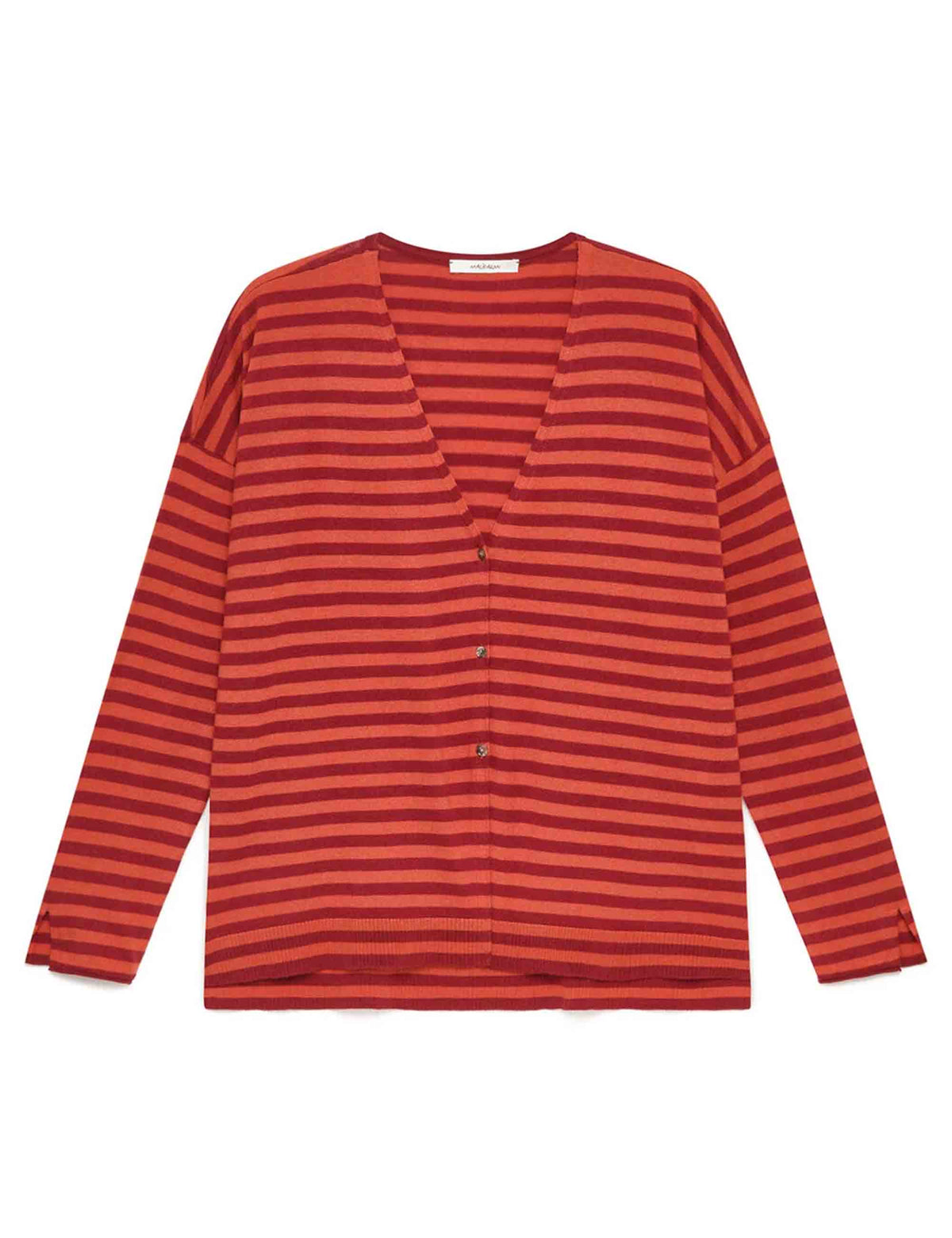 Cardigan donna Soft Touch arancio a righe JN371270538 31B33 Maliparmi 