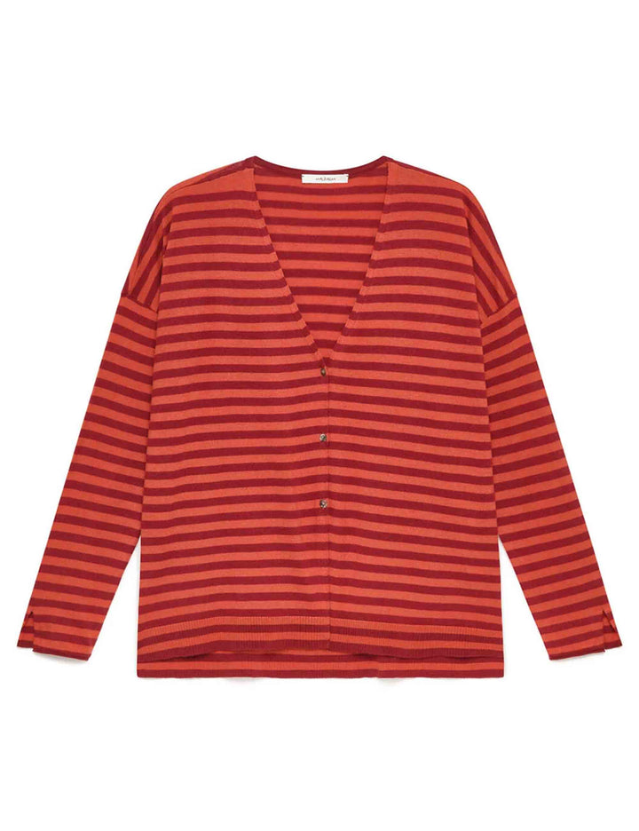 Cardigan donna Soft Touch arancio a righe JN371270538 31B33 Maliparmi 