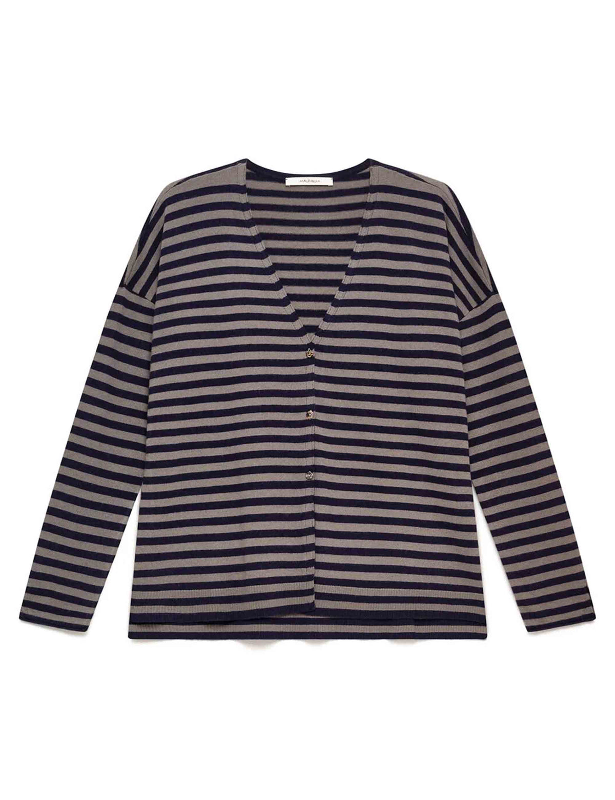 Cardigan donna Soft Touch blu a righe JN371270538 80B21 Maliparmi 