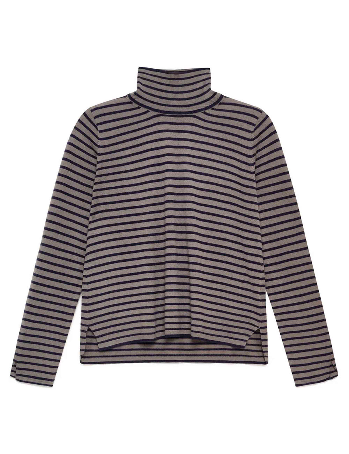 Maglia dolcevita donna Soft Touch blu a righe JQ504570538 80B21 Maliparmi 