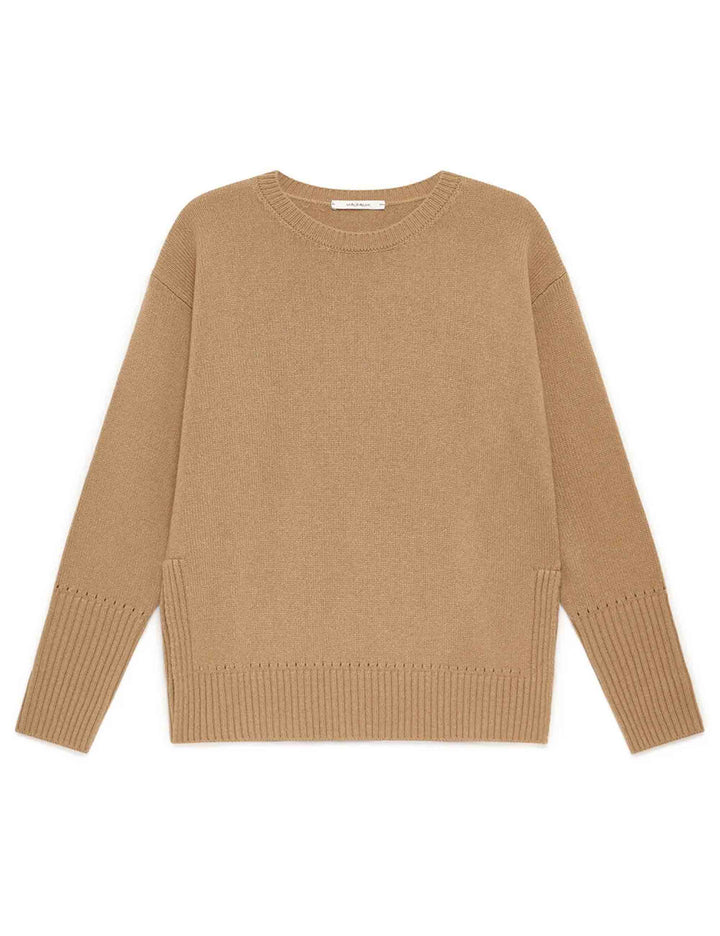 Maglione donna Cashmere Merinos beige JQ511474315 12035 Maliparmi 
