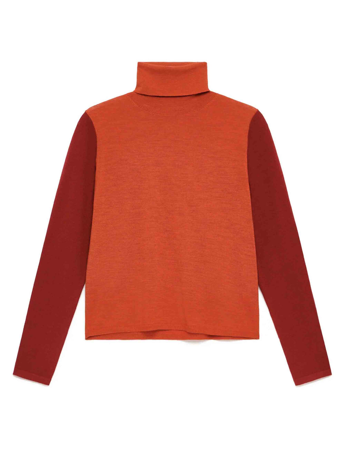 Maglia dolcevita donna Colours of the World arancio bicolore JQ512374230 31B33 Maliparmi 