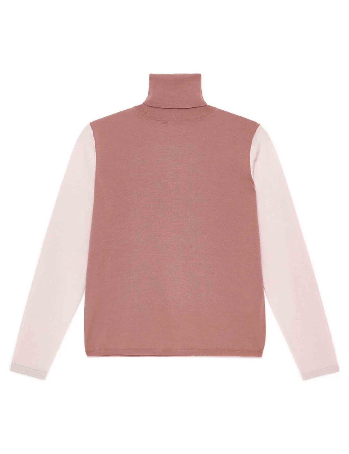 Maglia dolcevita donna Colours of the World rosa bicolore JQ512374230 32B11 Maliparmi 