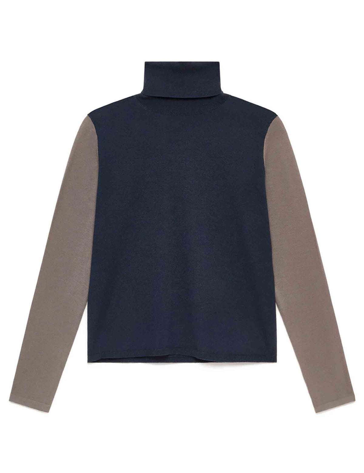 Maglia dolcevita donna Colours of the World blu bicolore JQ512374230 80B21 Maliparmi 