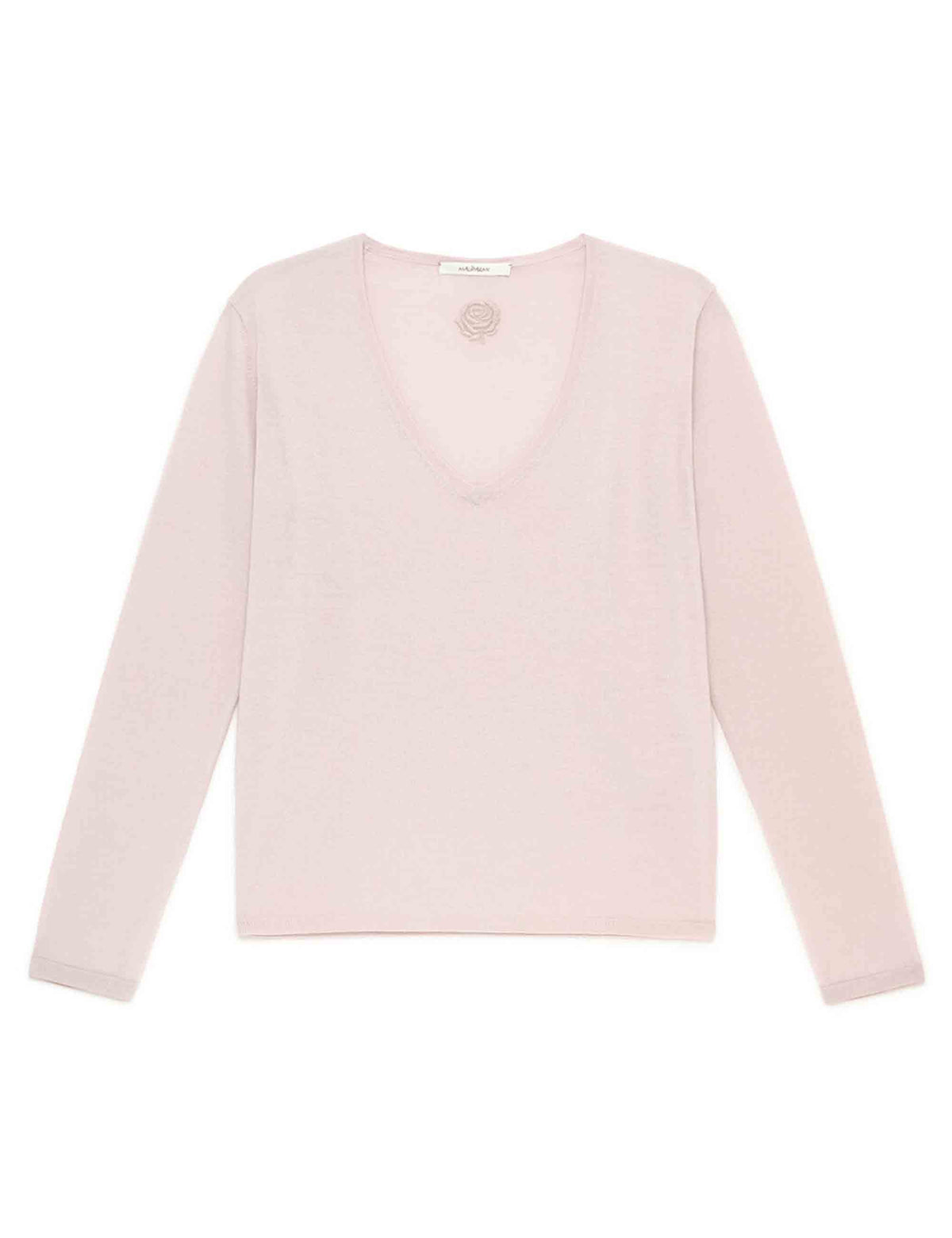 Maglia con scollo a V donna Colours of the World beige JQ512474230 11014 Maliparmi 