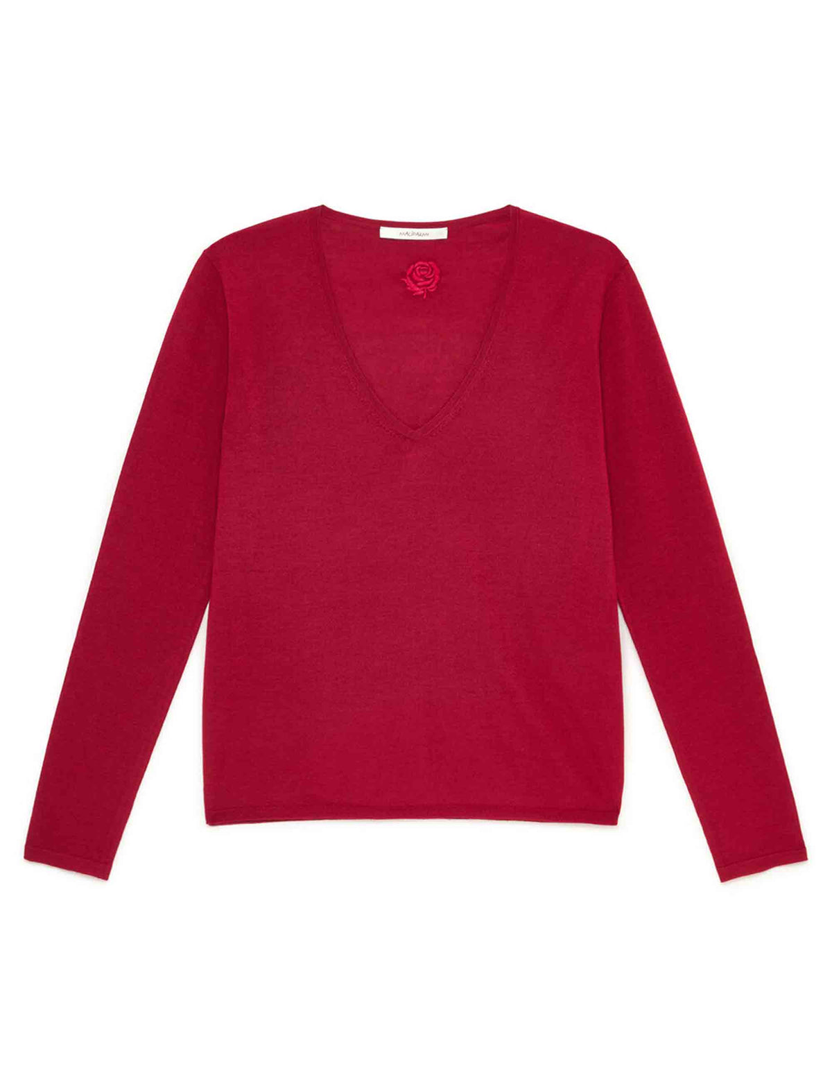 Maglia con scollo a V donna Colours of the World rosso JQ512474230 30032 Maliparmi 