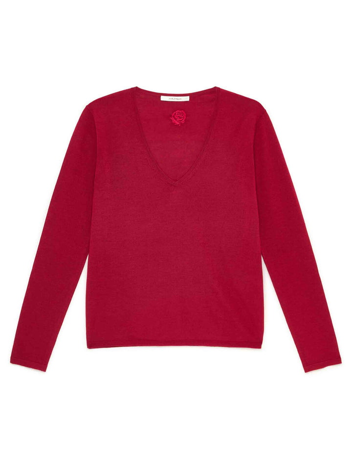 Maglia con scollo a V donna Colours of the World rosso JQ512474230 30032 Maliparmi 