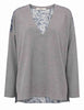 Maglia New Merinos Blend grigio con dettaglio fabric Donna JQ512778199 21013