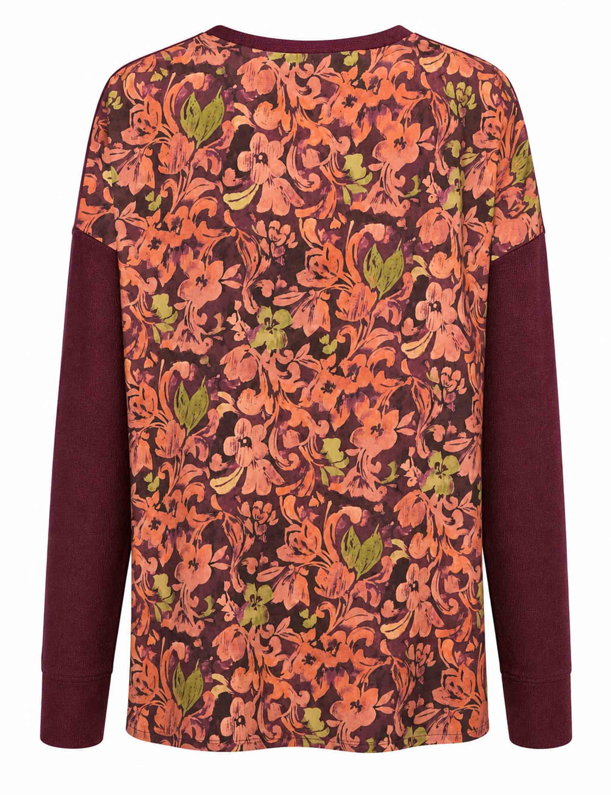 Maglia donna New Merinos Blend bordeaux con dettaglio fabric JQ512778199 33002 Maliparmi 