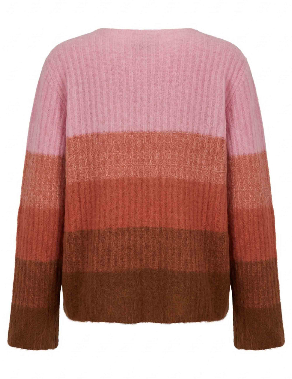 Maglione donna Winter Sunset marrone e rosa sfumato JQ513078217 40B32 Maliparmi 