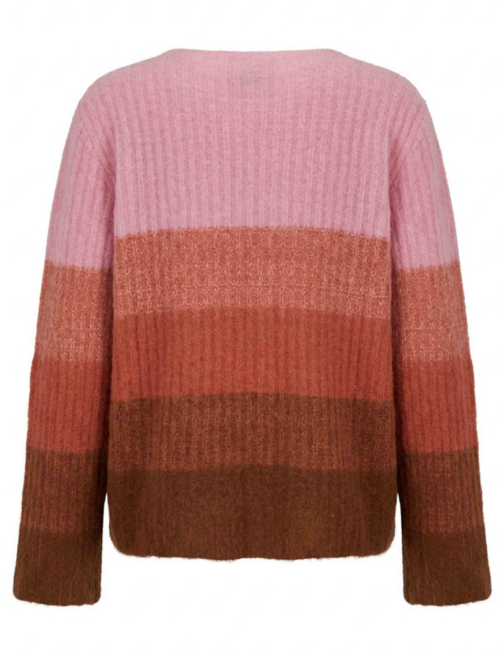 Maglione donna Winter Sunset marrone e rosa sfumato JQ513078217 40B32 Maliparmi 
