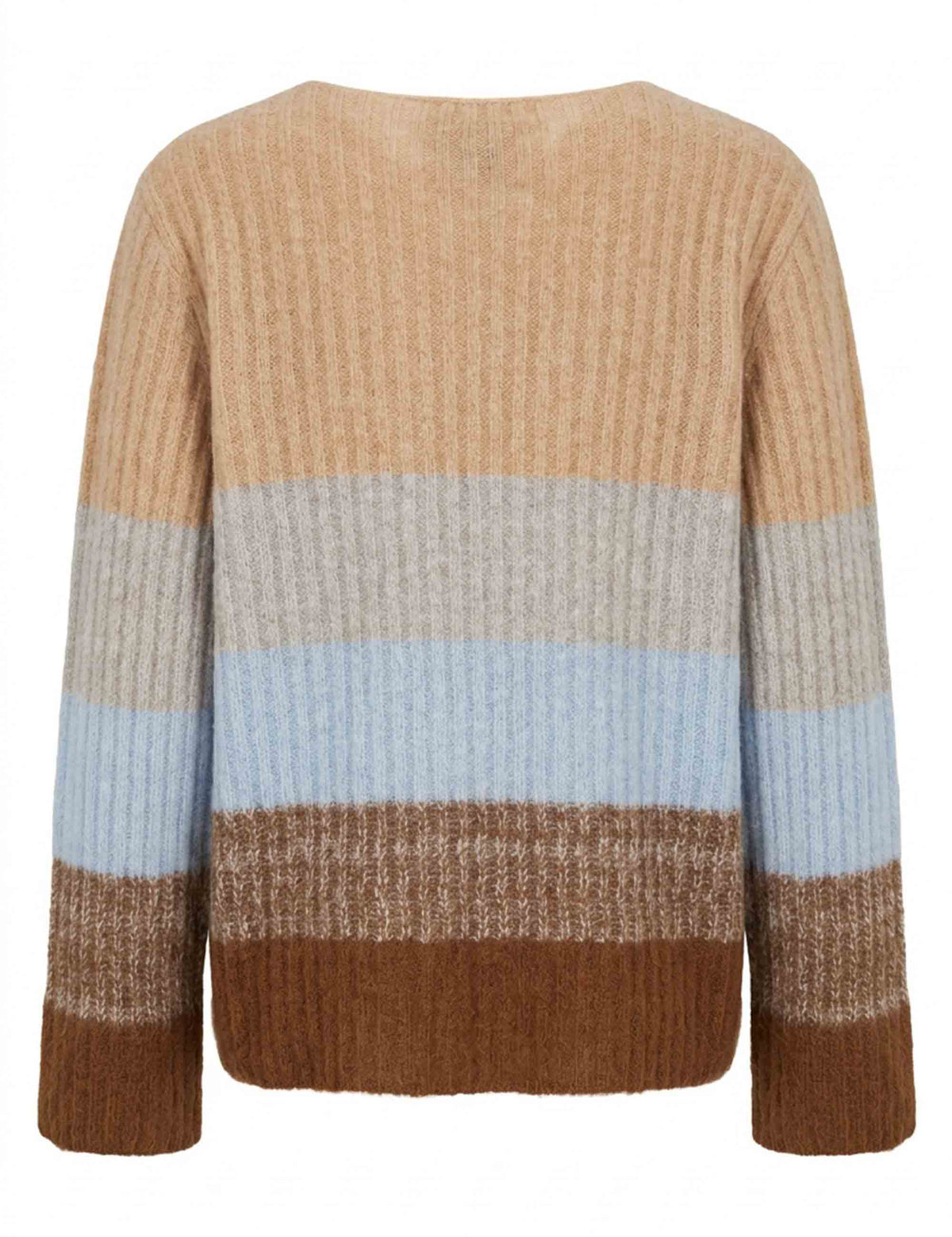 Maglione donna Winter Sunset marrone e azzurro sfumato JQ513078217 40B81 Maliparmi 