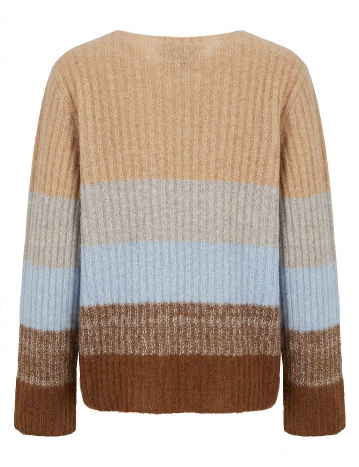 Maglione donna Winter Sunset marrone e azzurro sfumato JQ513078217 40B81 Maliparmi 