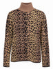 Maglia dolcevita Jacquard Comfort marrone fantasia animalier Donna JQ513478219 C4080