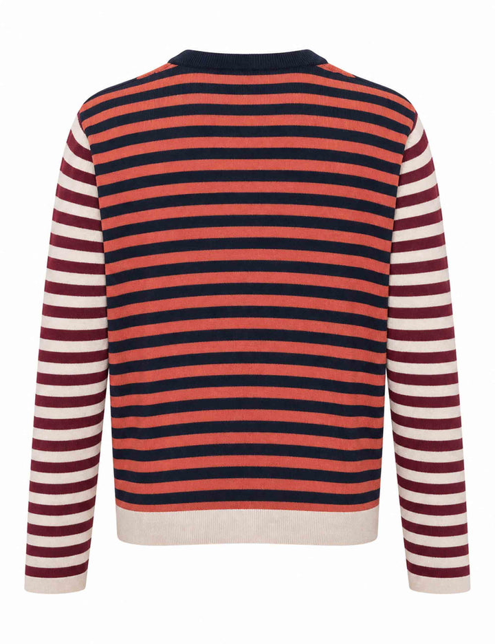 Maglione donna Rhythm Block bordeaux fantasia a blocchi JQ513570682 A3375 Maliparmi 