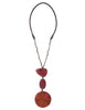 Collana Prints Inside Resins rosso e giallo con laccio in pelle Donna TC050190959 B3065
