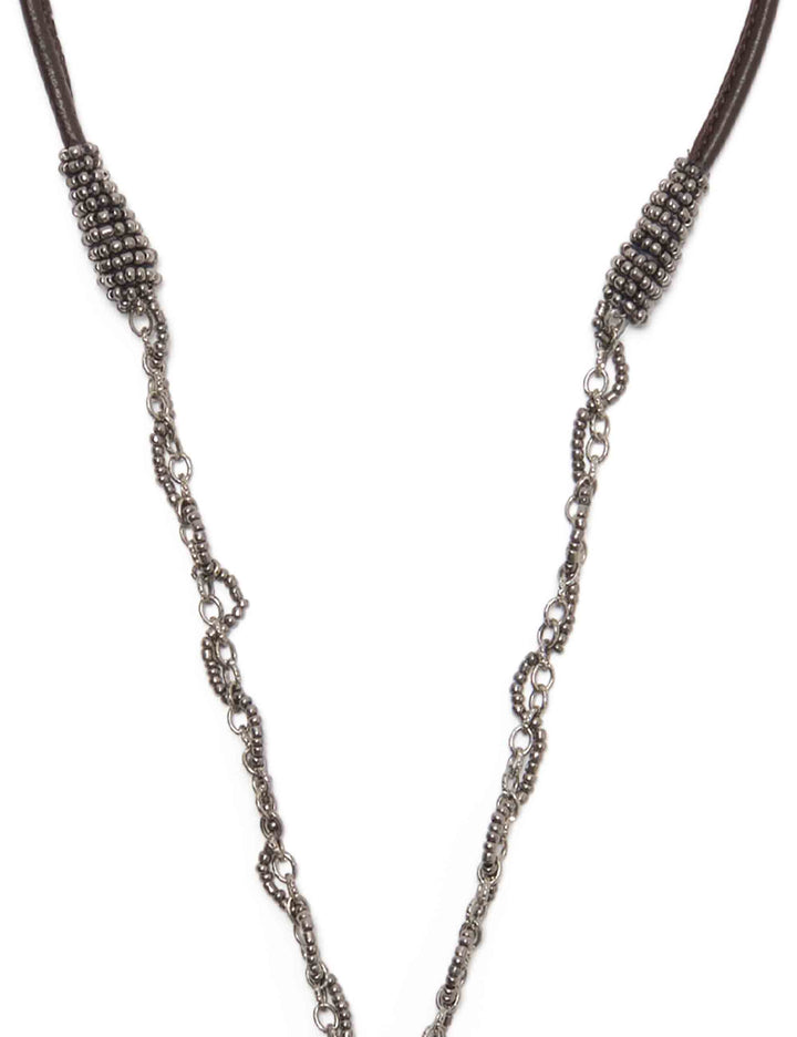 Collana donna Prints Inside Resins rosso e giallo con ciondoli in resina perline e laccio in pelle TC050190959 B3065 Maliparmi 