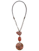Collana Prints Inside Resins rosa e arancio con laccio in pelle Donna TC050190959 C3278