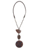 Collana Prints Inside Resins blu e taupe con laccio in pelle Donna TC050190959 F8003